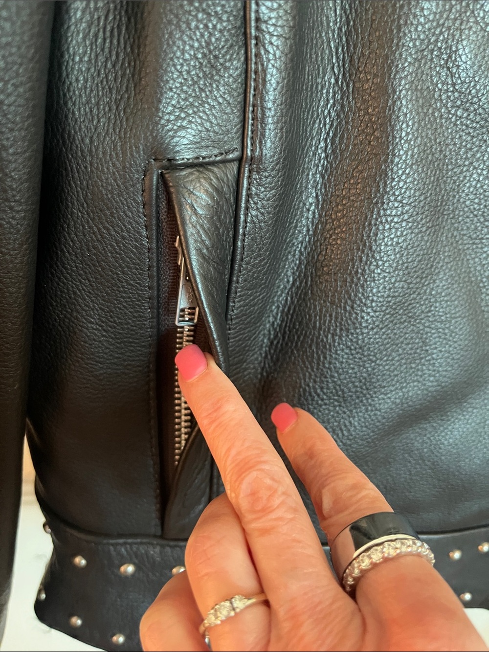 Jamin Leather Moto Studded Leather Jacket - Picture 2 of 16